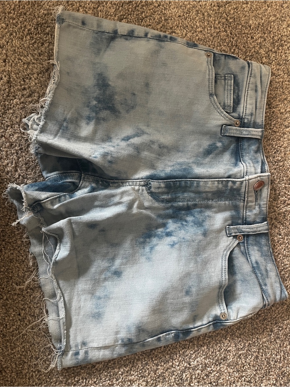 Universal Thread Light Blue Tie-Dye Frayed Denim Shorts